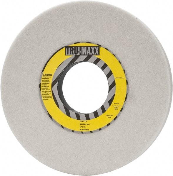 Tru-Maxx - 10" Diam x 3" Hole x 1" Thick, J Hardness, 46 Grit Surface Grinding Wheel - Aluminum Oxide, Type 1, Coarse Grade, 3,250 Max RPM, Vitrified Bond, No Recess - Industrial Tool & Supply