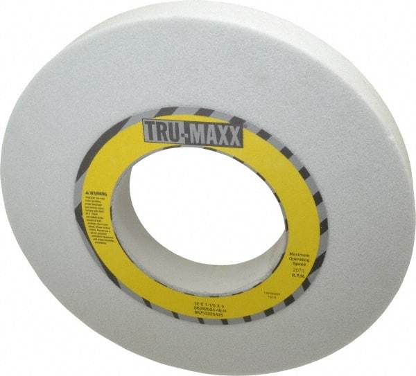 Tru-Maxx - 12" Diam x 5" Hole x 1-1/2" Thick, H Hardness, 46 Grit Surface Grinding Wheel - Aluminum Oxide, Type 1, Coarse Grade, 2,070 Max RPM, Vitrified Bond, No Recess - Industrial Tool & Supply