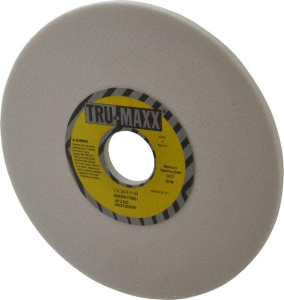 Tru-Maxx - 7" Diam x 1-1/4" Hole x 1/4" Thick, I Hardness, 80 Grit Surface Grinding Wheel - Aluminum Oxide, Type 1, Medium Grade, 3,600 Max RPM, Vitrified Bond, No Recess - Industrial Tool & Supply