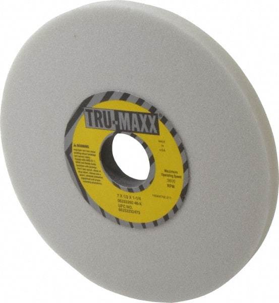 Tru-Maxx - 7" Diam x 1-1/4" Hole x 1/2" Thick, K Hardness, 46 Grit Surface Grinding Wheel - Aluminum Oxide, Type 1, Coarse Grade, 3,600 Max RPM, Vitrified Bond, No Recess - Industrial Tool & Supply