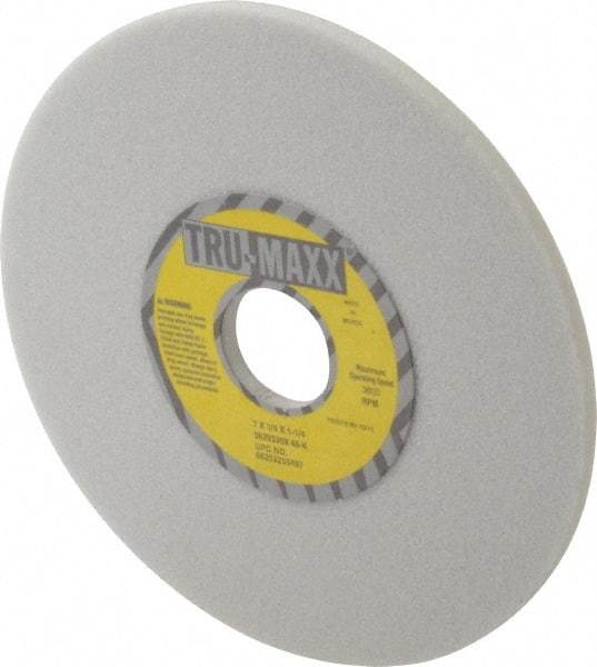 Tru-Maxx - 7" Diam x 1-1/4" Hole x 1/4" Thick, K Hardness, 46 Grit Surface Grinding Wheel - Aluminum Oxide, Type 1, Coarse Grade, 3,600 Max RPM, Vitrified Bond, No Recess - Industrial Tool & Supply