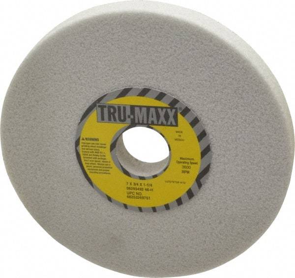 Tru-Maxx - 7" Diam x 1-1/4" Hole x 3/4" Thick, H Hardness, 46 Grit Surface Grinding Wheel - Aluminum Oxide, Type 1, Coarse Grade, 3,600 Max RPM, Vitrified Bond, No Recess - Industrial Tool & Supply