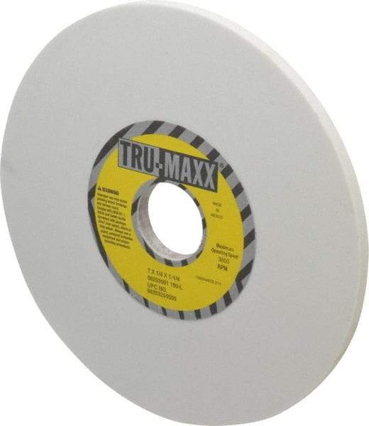 Tru-Maxx - 7" Diam x 1-1/4" Hole x 1/4" Thick, L Hardness, 150 Grit Surface Grinding Wheel - Aluminum Oxide, Type 1, Very Fine Grade, 3,600 Max RPM, Vitrified Bond, No Recess - Industrial Tool & Supply