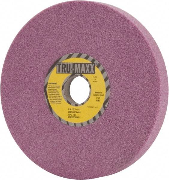 Tru-Maxx - 8" Diam x 1-1/4" Hole x 1" Thick, I Hardness, 46 Grit Surface Grinding Wheel - Aluminum Oxide, Type 5, Coarse Grade, 3,105 Max RPM, Vitrified Bond, One-Side Recess - Industrial Tool & Supply