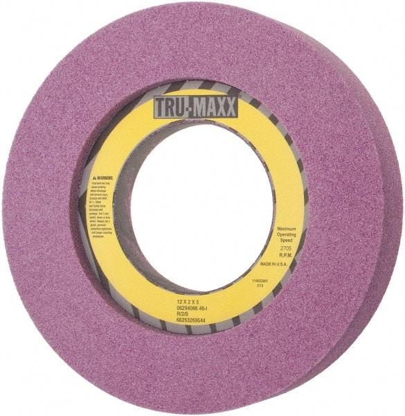 Tru-Maxx - 12" Diam x 5" Hole x 2" Thick, I Hardness, 46 Grit Surface Grinding Wheel - Aluminum Oxide, Type 7, Coarse Grade, 2,705 Max RPM, Vitrified Bond, Two-Side Recess - Industrial Tool & Supply