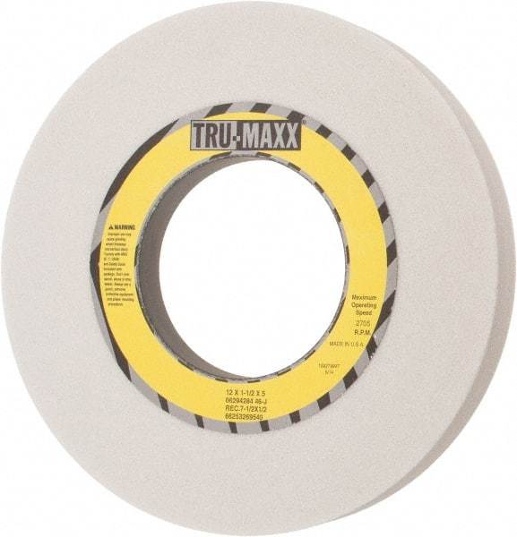 Tru-Maxx - 12" Diam x 5" Hole x 1-1/2" Thick, J Hardness, 46 Grit Surface Grinding Wheel - Aluminum Oxide, Type 5, Coarse Grade, 2,705 Max RPM, Vitrified Bond, One-Side Recess - Industrial Tool & Supply