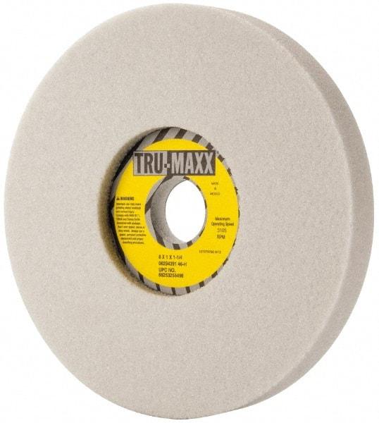 Tru-Maxx - 8" Diam x 1-1/4" Hole x 1" Thick, H Hardness, 46 Grit Surface Grinding Wheel - Aluminum Oxide, Type 5, Coarse Grade, 3,105 Max RPM, Vitrified Bond, One-Side Recess - Industrial Tool & Supply
