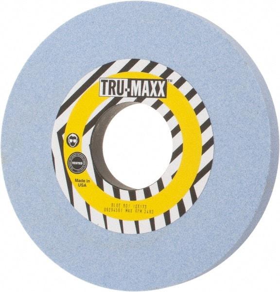 Tru-Maxx - 10" Diam x 3" Hole x 1" Thick, J Hardness, 60 Grit Surface Grinding Wheel - Ceramic, Type 1, Medium Grade, 2,483 Max RPM, Vitrified Bond, No Recess - Industrial Tool & Supply