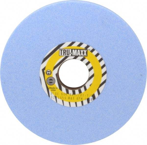 Tru-Maxx - 6" Diam x 1-1/4" Hole x 1/2" Thick, K Hardness, 60 Grit Surface Grinding Wheel - Ceramic, Type 1, Medium Grade, 5,410 Max RPM, Vitrified Bond, No Recess - Industrial Tool & Supply