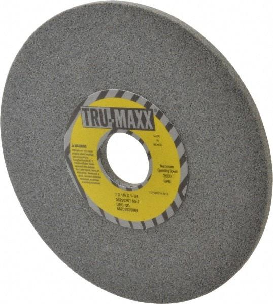 Tru-Maxx - 7" Diam x 1-1/4" Hole x 1/4" Thick, J Hardness, 60 Grit Surface Grinding Wheel - Aluminum Oxide, Type 1, Medium Grade, 3,600 Max RPM, Vitrified Bond, No Recess - Industrial Tool & Supply