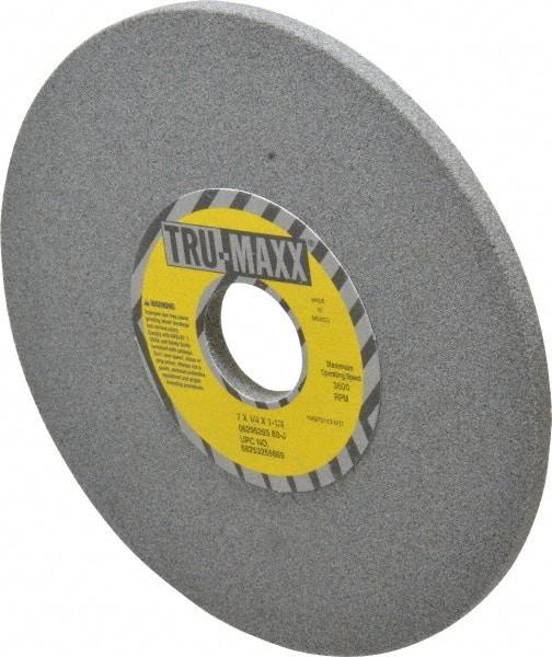 Tru-Maxx - 7" Diam x 1-1/4" Hole x 1/4" Thick, J Hardness, 80 Grit Surface Grinding Wheel - Aluminum Oxide, Type 1, Medium Grade, 3,600 Max RPM, Vitrified Bond, No Recess - Industrial Tool & Supply