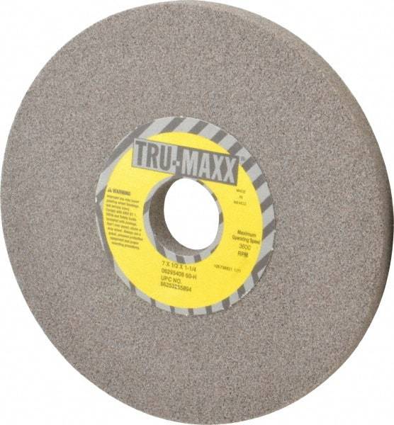 Tru-Maxx - 7" Diam x 1-1/4" Hole x 1/2" Thick, H Hardness, 60 Grit Surface Grinding Wheel - Aluminum Oxide, Type 1, Medium Grade, 3,600 Max RPM, Vitrified Bond, No Recess - Industrial Tool & Supply