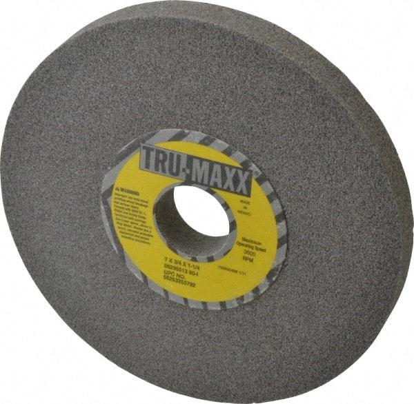 Tru-Maxx - 7" Diam x 1-1/4" Hole x 3/4" Thick, I Hardness, 60 Grit Surface Grinding Wheel - Aluminum Oxide, Type 1, Medium Grade, 3,600 Max RPM, Vitrified Bond, No Recess - Industrial Tool & Supply