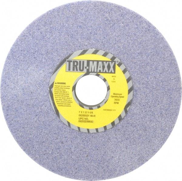 Tru-Maxx - 7" Diam x 1-1/4" Hole x 1" Thick, H Hardness, 46 Grit Surface Grinding Wheel - Aluminum Oxide, Type 1, Coarse Grade, 3,600 Max RPM, Vitrified Bond, No Recess - Industrial Tool & Supply