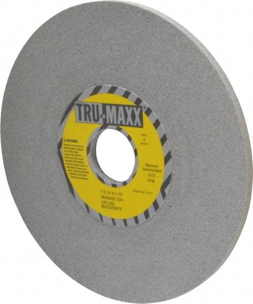 Tru-Maxx - 7" Diam x 1-1/4" Hole x 1/4" Thick, I Hardness, 100 Grit Surface Grinding Wheel - Aluminum Oxide, Type 1, Fine Grade, 3,600 Max RPM, Vitrified Bond, No Recess - Industrial Tool & Supply