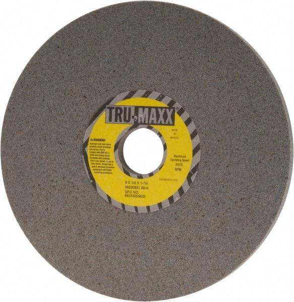 Tru-Maxx - 8" Diam x 1-1/4" Hole x 1/2" Thick, H Hardness, 80 Grit Surface Grinding Wheel - Aluminum Oxide, Type 1, Medium Grade, 3,600 Max RPM, Vitrified Bond, No Recess - Industrial Tool & Supply