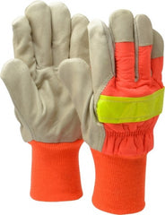 PIP - Size L (9) Grain Pigskin Cold Protection High Visibility Work Gloves - Industrial Tool & Supply