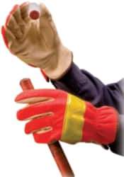 PRO-SAFE - Size S (7) Grain Pigskin General Protection Work Gloves - For General Purpose, Uncoated, Slip-On Cuff, Full Fingered, Orange, Paired - Industrial Tool & Supply