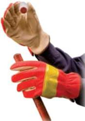 PRO-SAFE - Size S (7) Grain Pigskin General Protection Work Gloves - For General Purpose, Uncoated, Slip-On Cuff, Full Fingered, Orange, Paired - Industrial Tool & Supply
