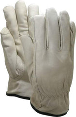 PRO-SAFE - Size M (8) Grain Cowhide Cold Protection Work Gloves - For Work & Driver, Uncoated, Slip-On Cuff, Beige, Paired - Industrial Tool & Supply
