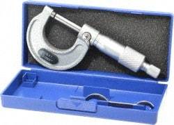 Value Collection - 0 to 1" Range, 0.0001" Graduation, Mechanical Outside Micrometer - Ratchet Stop Thimble, Accurate to 0.0001" - Industrial Tool & Supply