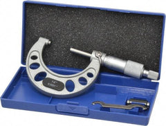 Value Collection - 1 to 2" Range, 0.0001" Graduation, Mechanical Outside Micrometer - Ratchet Stop Thimble, Accurate to 0.0001" - Industrial Tool & Supply