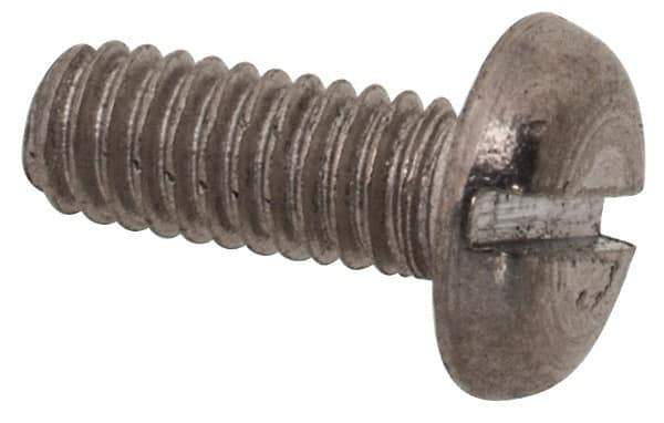 Value Collection - M2.5x0.45 Metric Coarse, 6mm Length Under Head Slotted Drive Machine Screw - Pan Head, Grade 18-8 & A2 Stainless Steel, Uncoated, Without Washer - Industrial Tool & Supply