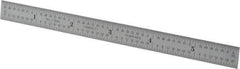 Starrett - 6" Long, 1/64, 1/32, 1/16, 1/8" Graduation, Flexible Steel Rule - 4R Graduation Style, 1/2" Wide, Silver, Satin Chrome Finish - Industrial Tool & Supply