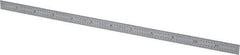 Starrett - 12" Long, 1/64, 1/32, 1/16, 1/8" Graduation, Flexible Steel Rule - 4R Graduation Style, 1/2" Wide, Silver, Satin Chrome Finish - Industrial Tool & Supply