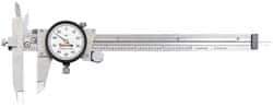 Starrett - 0" to 6" Range, 0.001" Graduation, 0.1" per Revolution, Dial Caliper - White Face, 3-1/2" Jaw Length, Accurate to 0.0010" - Industrial Tool & Supply