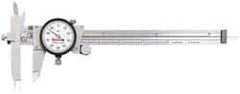 Starrett - 0" to 6" Range, 0.001" Graduation, 0.1" per Revolution, Dial Caliper - White Face, 3-1/2" Jaw Length, Accurate to 0.0010" - Industrial Tool & Supply