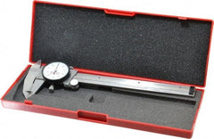 Starrett - 0" to 6" Range, 0.001" Graduation, 0.1" per Revolution, Dial Caliper - White Face, 1-1/2" Jaw Length, Accurate to 0.0010" - Industrial Tool & Supply