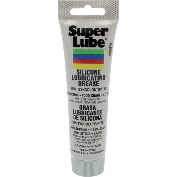 Synco Chemical - 3 oz Tube Silicone General Purpose Grease - Translucent White, Food Grade, 500°F Max Temp, NLGIG 2, - Industrial Tool & Supply