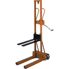Wesco Industrial Products - 500 Lb Capacity, 71" Lift Height, Winch Steel Stacker Manually Operated Lift - Industrial Tool & Supply