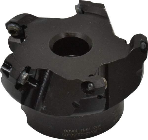 Seco - 2.48" Cut Diam, 3/4" Arbor Hole, 0.138" Max Depth of Cut, 43° Indexable Chamfer & Angle Face Mill - 5 Inserts, OF.. 05T305 Insert, Right Hand Cut, 5 Flutes, Series R220.43 - Industrial Tool & Supply