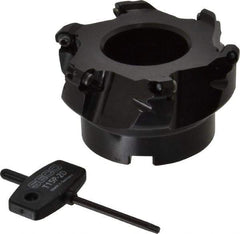 Seco - 3.15" Cut Diam, 1" Arbor Hole, 0.138" Max Depth of Cut, 43° Indexable Chamfer & Angle Face Mill - 6 Inserts, OF.. 05T305 Insert, Right Hand Cut, 6 Flutes, Series R220.43 - Industrial Tool & Supply