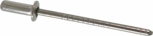 RivetKing - Size 43 Dome Head Stainless Steel Closed End Sealing Blind Rivet - Stainless Steel Mandrel, 0.126" to 0.187" Grip, 1/4" Head Diam, 0.129" to 0.133" Hole Diam, 0.422" Length Under Head, 1/8" Body Diam - Industrial Tool & Supply