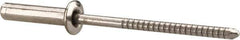 RivetKing - Size 46 Dome Head Stainless Steel Closed End Sealing Blind Rivet - Stainless Steel Mandrel, 0.313" to 3/8" Grip, 1/4" Head Diam, 0.129" to 0.133" Hole Diam, 0.61" Length Under Head, 1/8" Body Diam - Industrial Tool & Supply