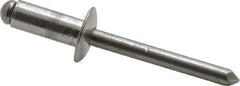 RivetKing - Size 86 Dome Head Aluminum Open End Blind Rivet - Aluminum Mandrel, 0.251" to 3/8" Grip, 1/2" Head Diam, 0.257" to 0.261" Hole Diam, 5/8" Length Under Head, 1/4" Body Diam - Industrial Tool & Supply