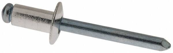 RivetKing - Size 84 Dome Head Aluminum Open End Blind Rivet - Steel Mandrel, 0.02" to 1/4" Grip, 1/2" Head Diam, 0.257" to 0.261" Hole Diam, 1/2" Length Under Head, 1/4" Body Diam - Industrial Tool & Supply