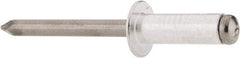 RivetKing - Size 88 Dome Head Aluminum Open End Blind Rivet - Steel Mandrel, 0.376" to 1/2" Grip, 1/2" Head Diam, 0.257" to 0.261" Hole Diam, 3/4" Length Under Head, 1/4" Body Diam - Industrial Tool & Supply