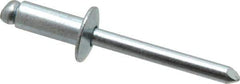 RivetKing - Size 86 Dome Head Steel Open End Blind Rivet - Steel Mandrel, 0.251" to 3/8" Grip, 1/2" Head Diam, 0.257" to 0.261" Hole Diam, 5/8" Length Under Head, 1/4" Body Diam - Industrial Tool & Supply
