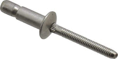 RivetKing - Size 86 Dome Head Stainless Steel Structural with Locking Stem Blind Rivet - Stainless Steel Mandrel, 0.08" to 3/8" Grip, 0.525" Head Diam, 0.261" to 0.276" Hole Diam, 0.56" Length Under Head, 1/4" Body Diam - Industrial Tool & Supply