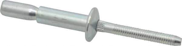 RivetKing - Size 810 Dome Head Steel Structural with Locking Stem Blind Rivet - Steel Mandrel, 0.35" to 5/8" Grip, 0.525" Head Diam, 0.261" to 0.276" Hole Diam, 0.81" Length Under Head, 1/4" Body Diam - Industrial Tool & Supply