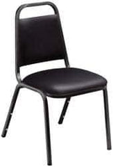 NPS - Vinyl Black Stacking Chair - Black Frame, 17-1/4 Inch Wide x 20 Inch Deep x 33 Inch High - Industrial Tool & Supply