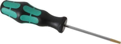 Wera - T15 Torx Driver - 3-5/32" Blade Length, 7" OAL, Ergonomic Handle - Industrial Tool & Supply