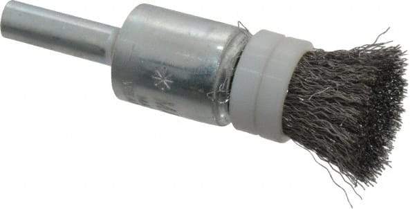 Anderson - 1/2" Brush Diam, Crimped, Flared End Brush - 1/4" Diam Shank, 20,000 Max RPM - Industrial Tool & Supply