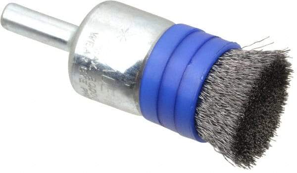 Anderson - 3/4" Brush Diam, Crimped, Flared End Brush - 1/4" Diam Shank, 20,000 Max RPM - Industrial Tool & Supply