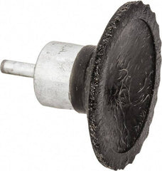 Anderson - 2-3/4" Brush Diam, Crimped, Encapsulated, Flared End Brush - 1/4" Diam Shank, 16,000 Max RPM - Industrial Tool & Supply