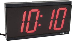 PTI - 4 Inch Diameter, White Face, Digital Wall Clock - LED Display, Black Case, Runs on 115 VAC - Industrial Tool & Supply